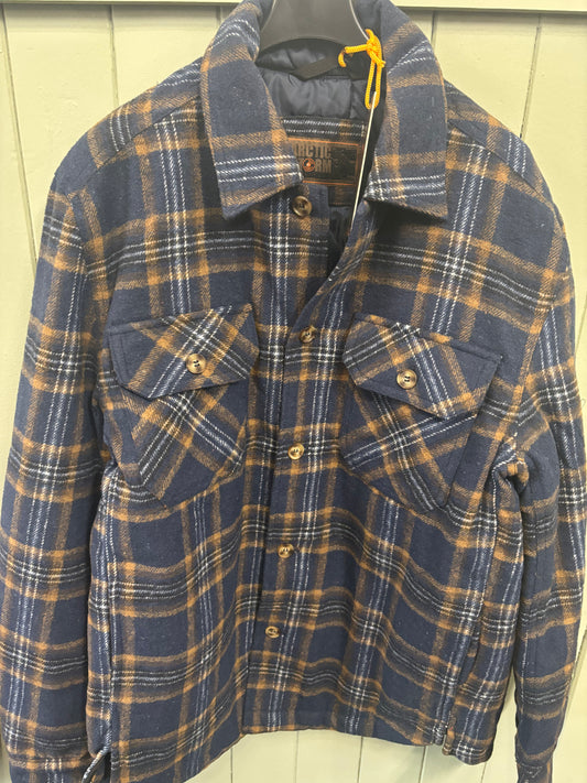 Navy Check padded jacket