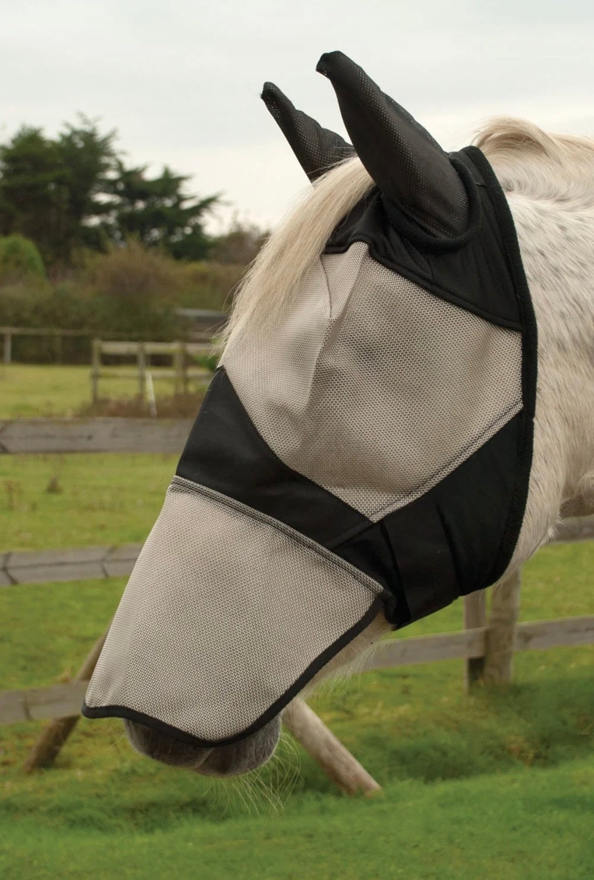 Fly mask with ears and nose