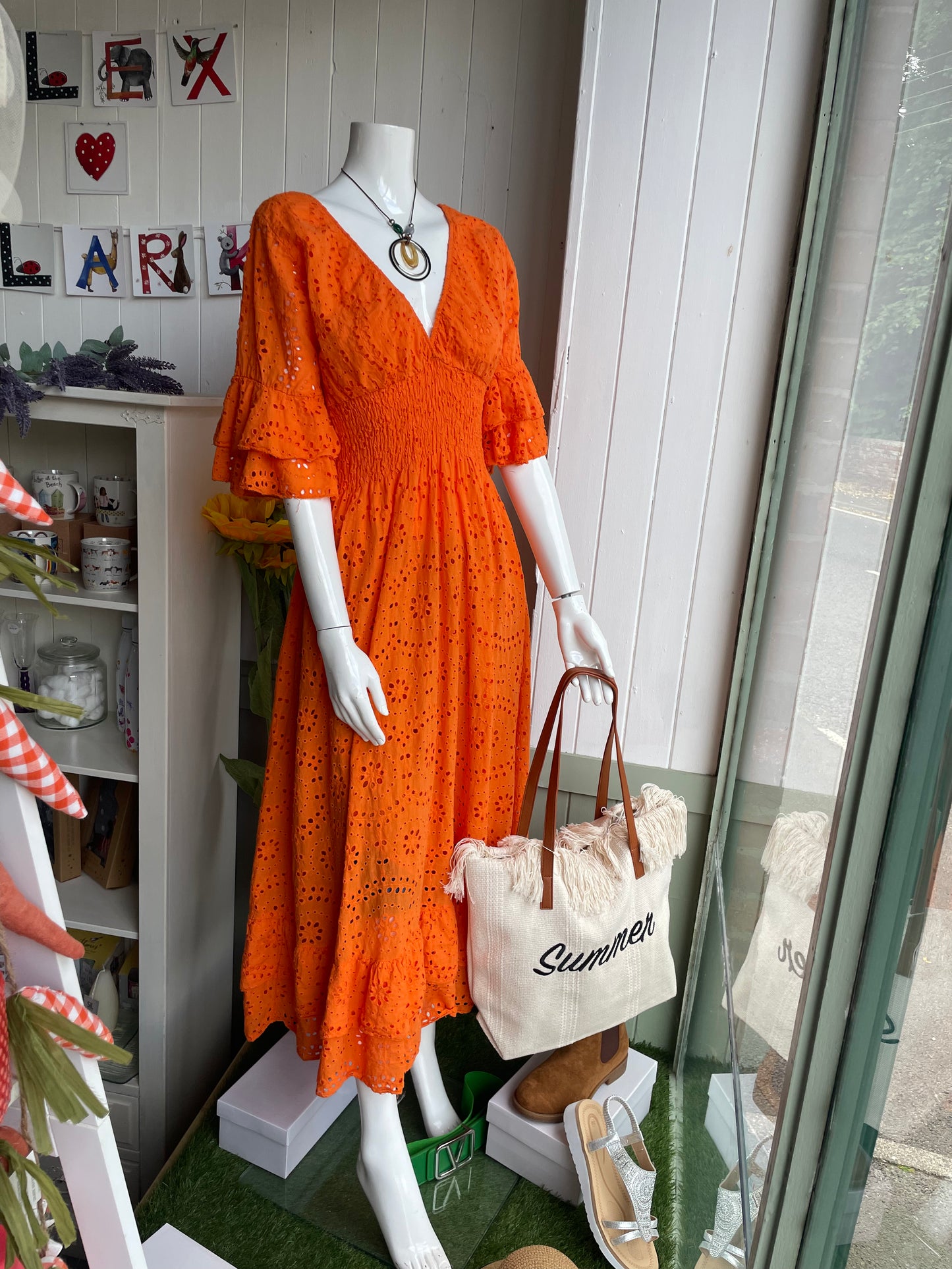 Orange lace dress