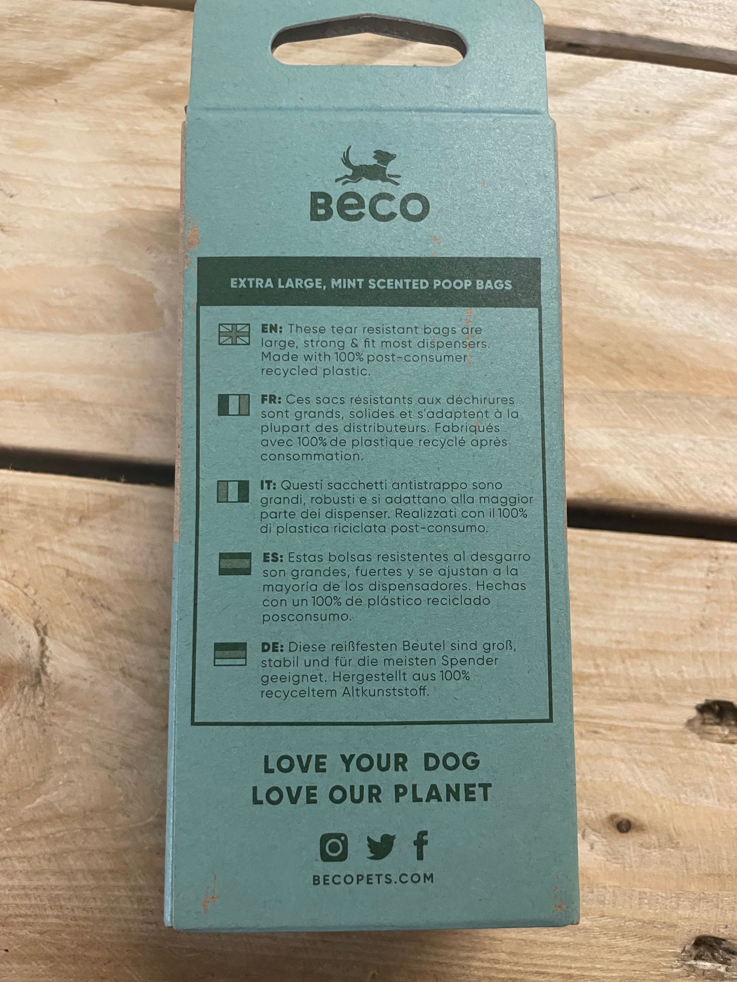 Beco mint scented poo bags